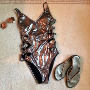NWT Metallic One Piece Swimsuit☀️